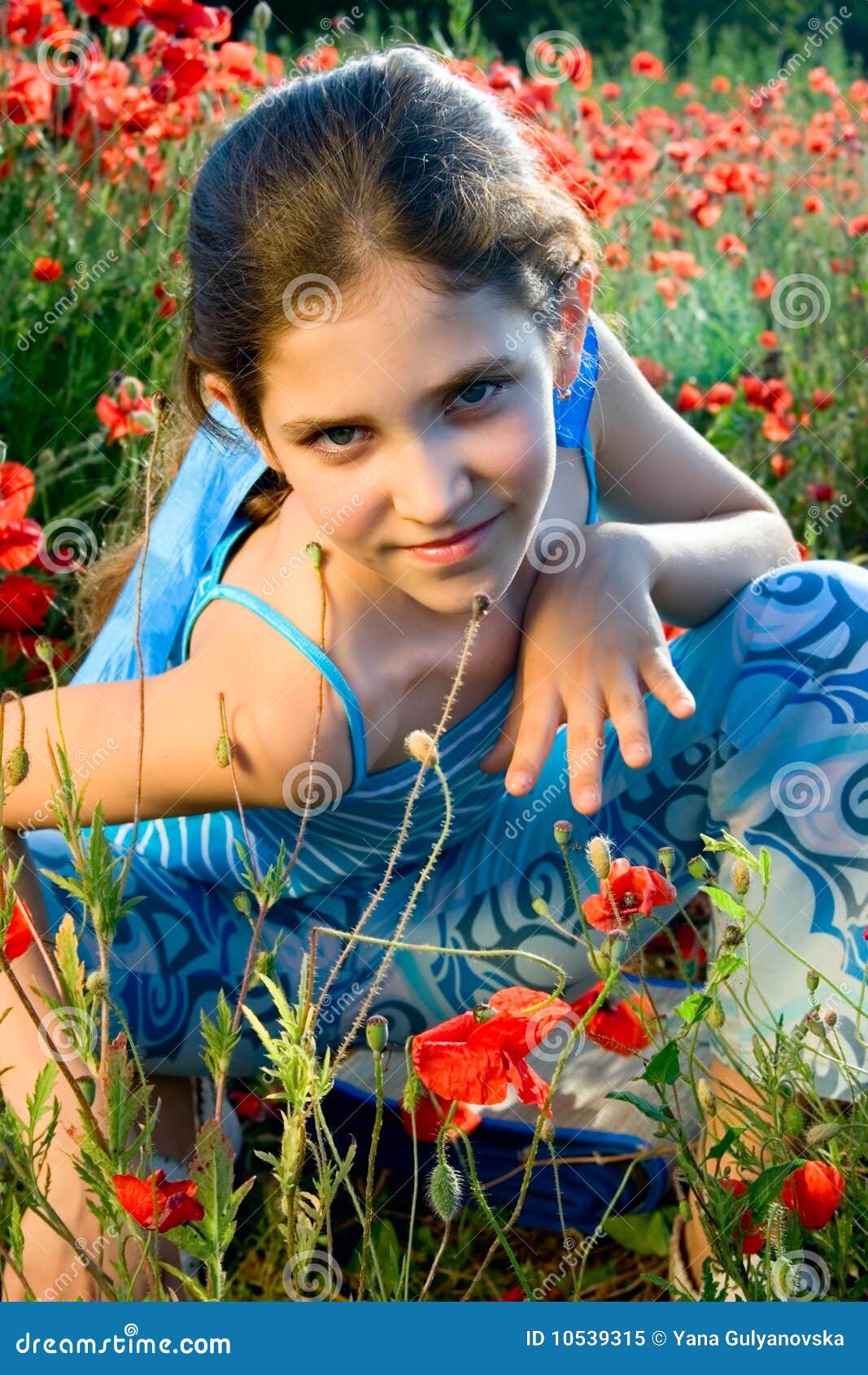 Royalty free photograph of young girl with fair light skin 