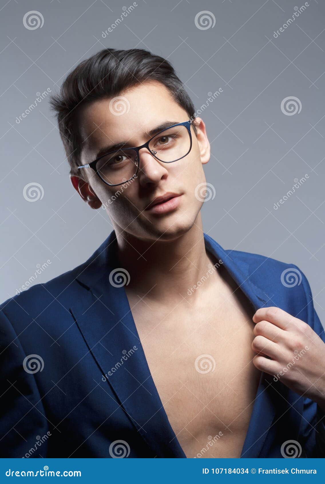 Portrait of a Teenage Boy in Blue Jacket. Stock Photo - Image of ...