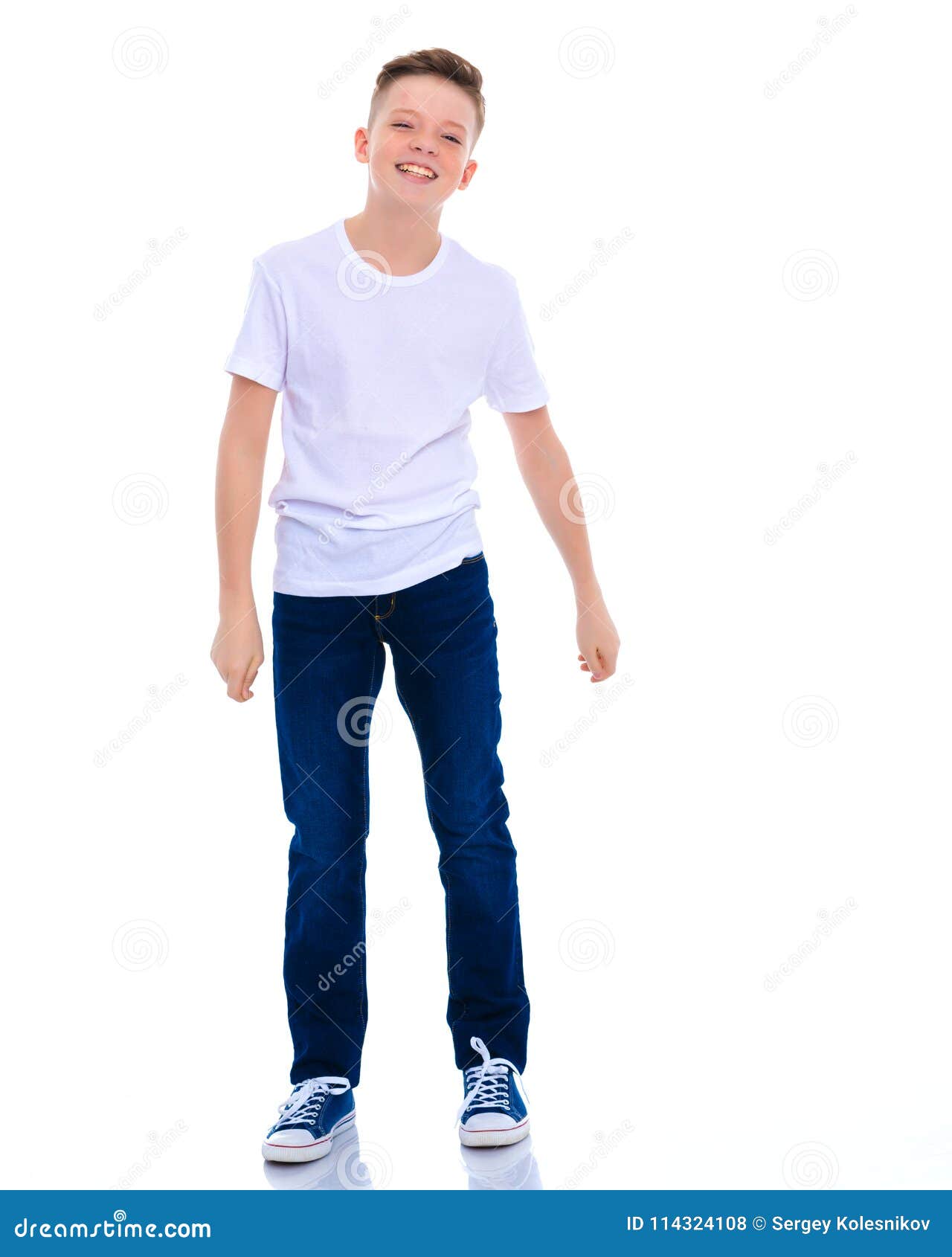 Portrait of a Teenager Boy in Full Growth. Stock Photo - Image of ...