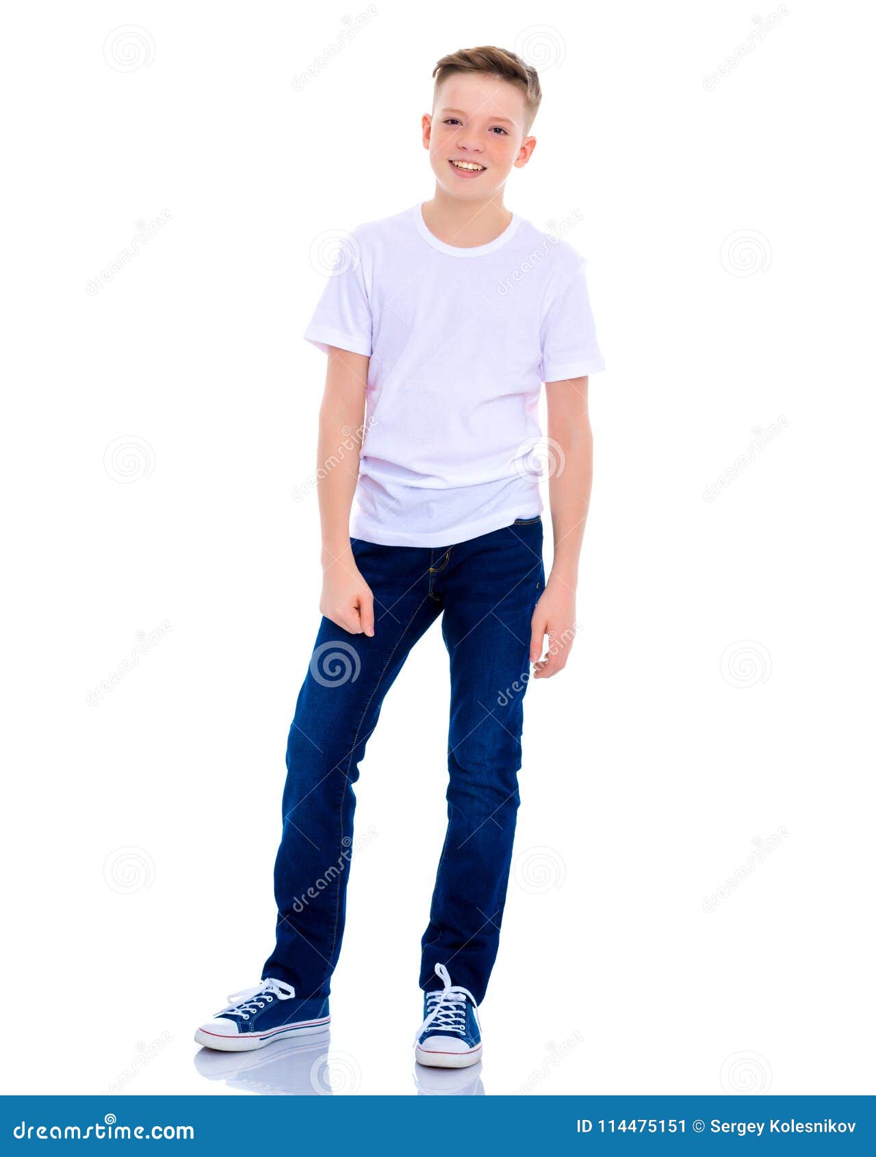 Portrait of a Teenager Boy in Full Growth. Stock Image - Image of ...