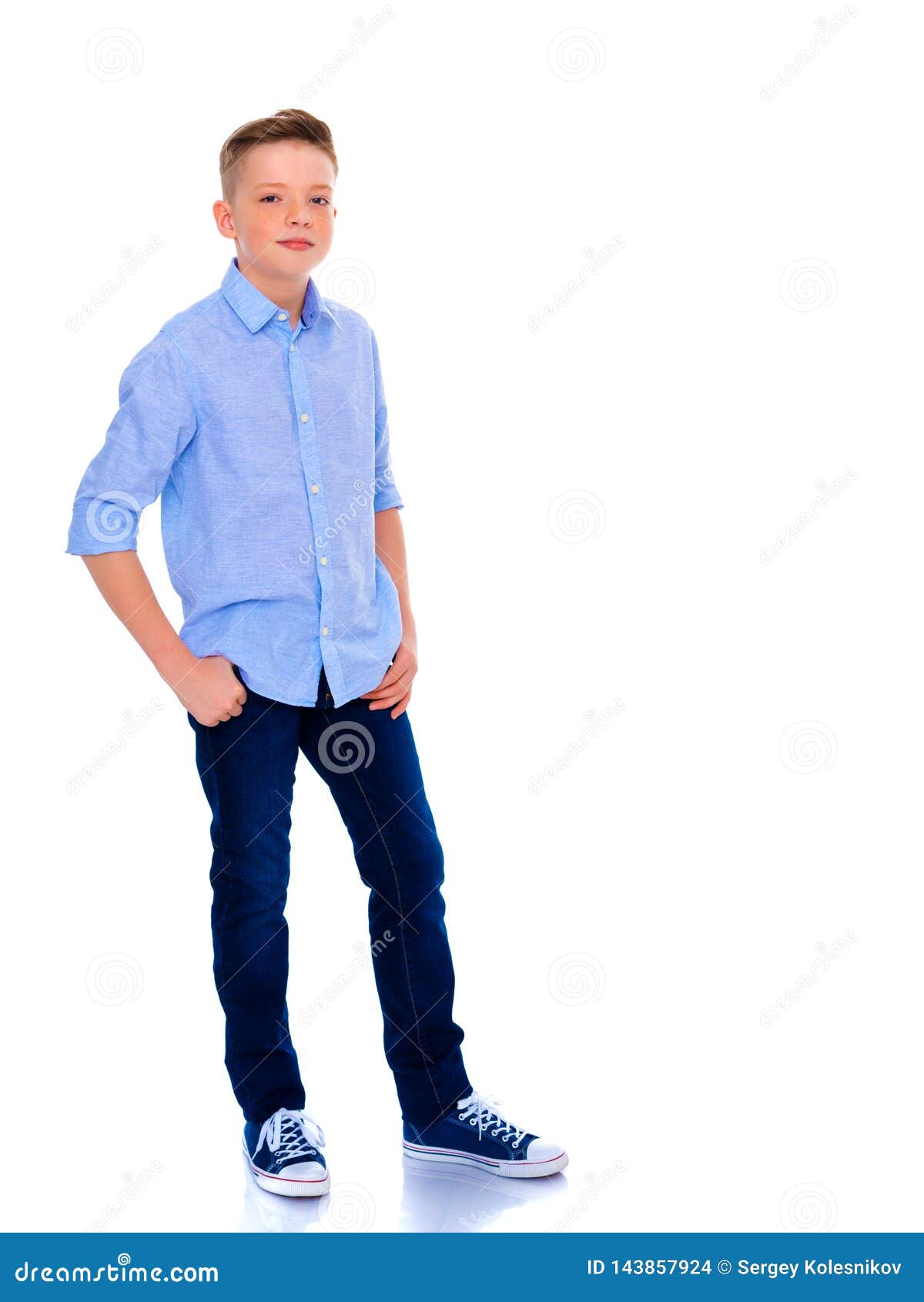 Portrait of a Teenager Boy in Full Growth. Stock Photo - Image of ...