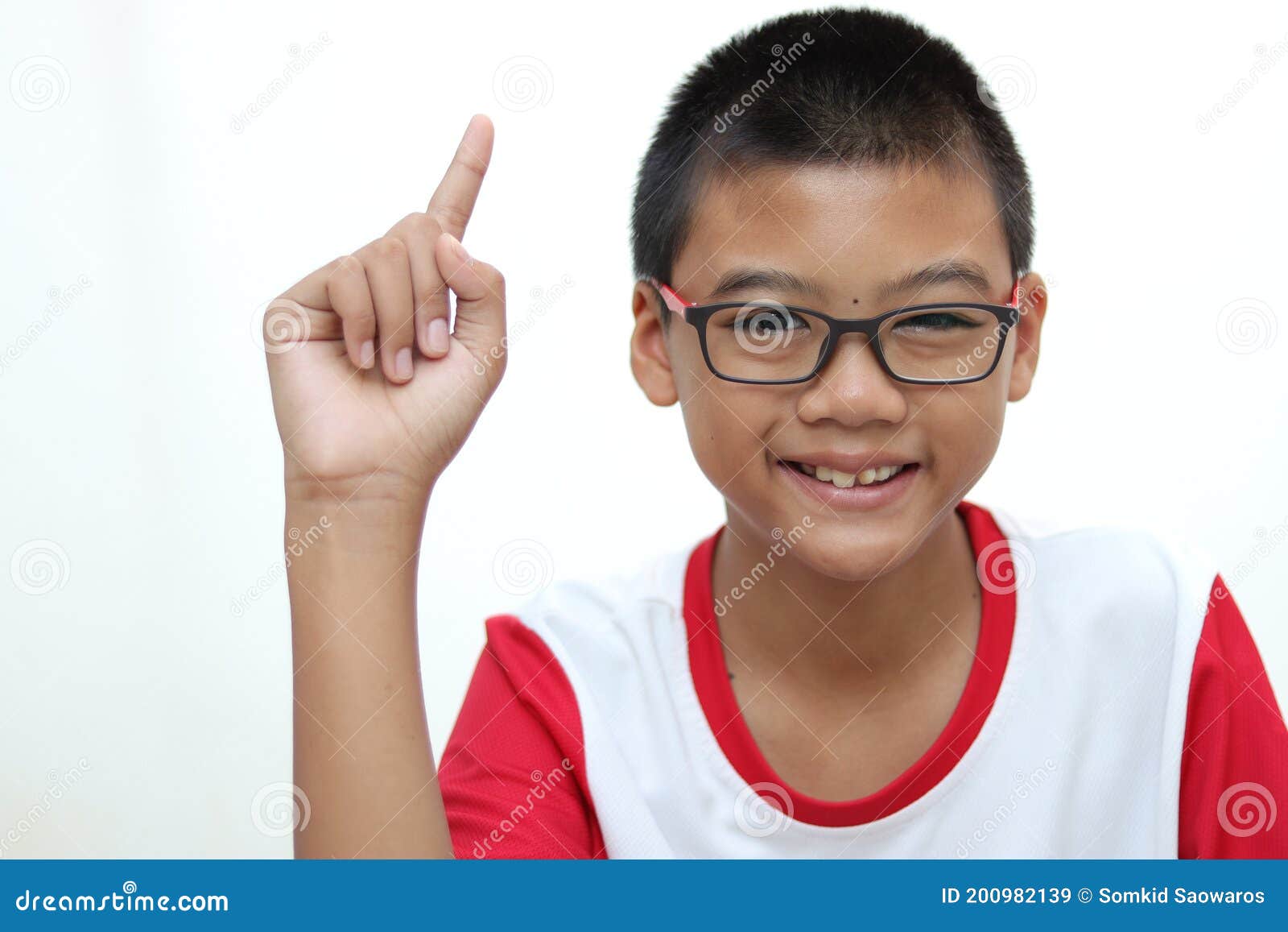 Portrait Thai Asian Boys Aged 8 To 11 Years Old, Short Hair, School Age,  Have Eye Problems. Wear Eyeglasses To Help Preserve Your Stock Image -  Image of cheerful, happy: 200982139