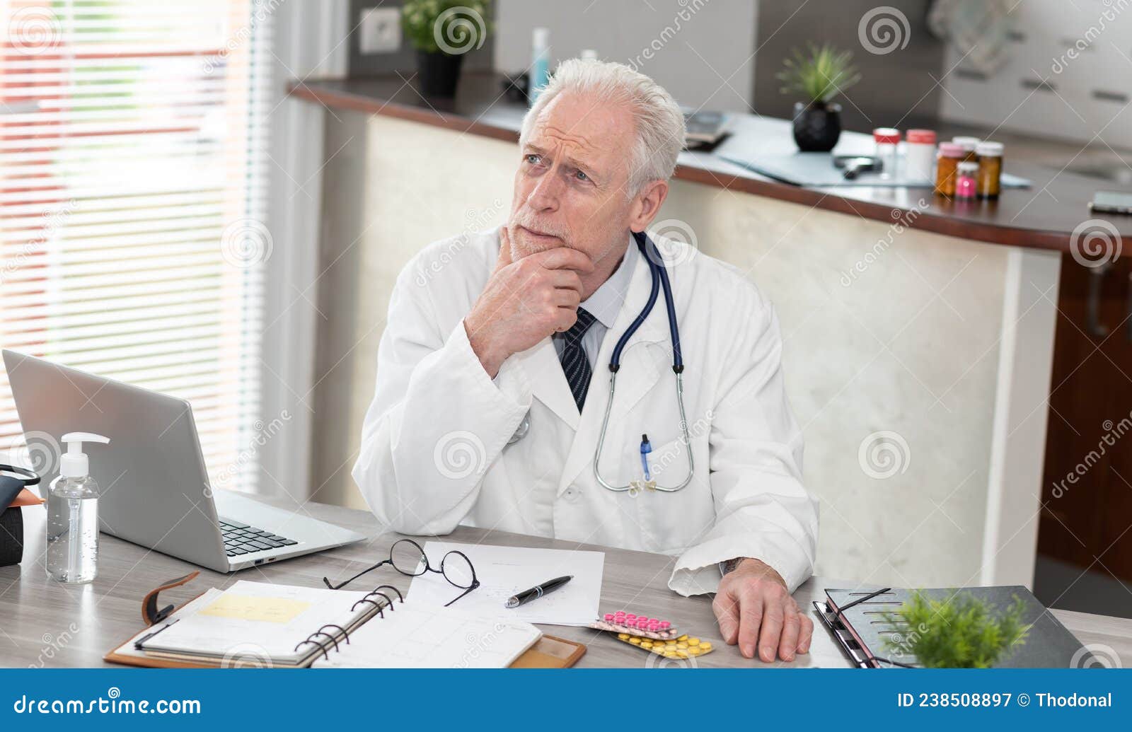 Portrait of Thoughtful Doctor Stock Image - Image of physician ...