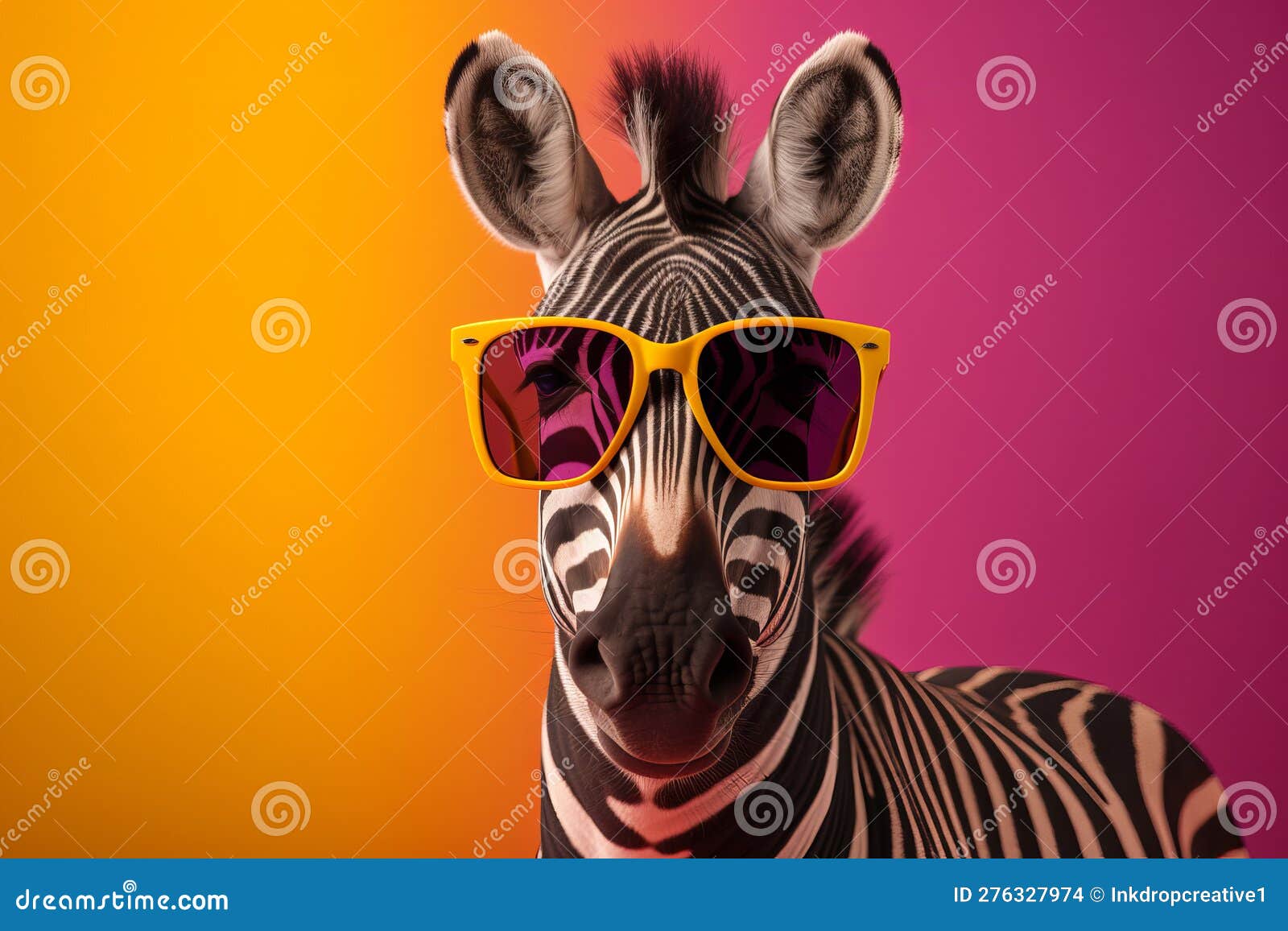 Portrait of a Trendy Zebra Wearing Cool Sunglasses. Summer Holiday ...