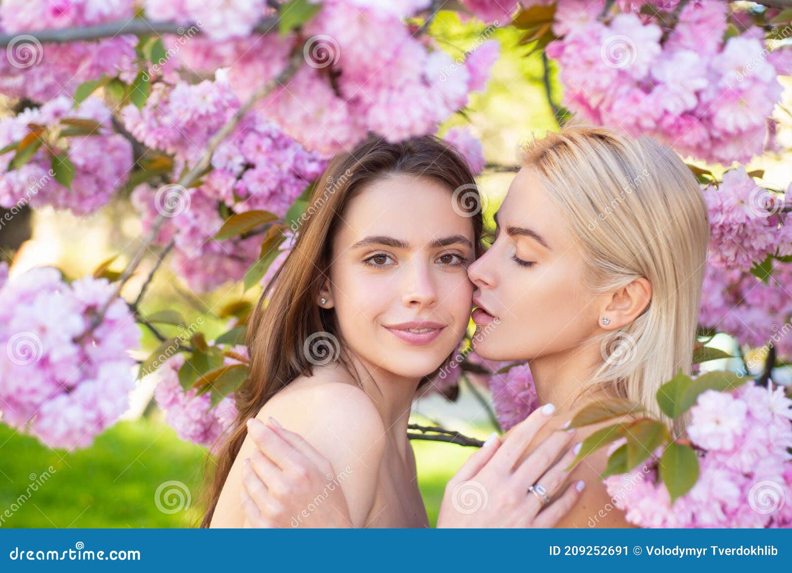 Portrait of a Two Beautiful Spring Girls