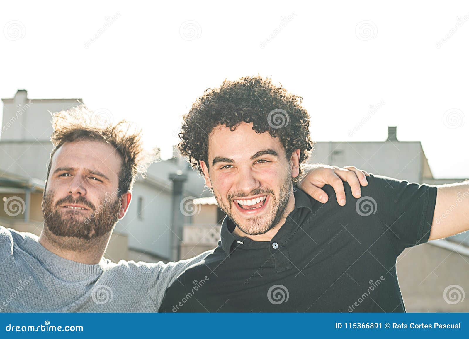 Portrait of Two Friends Smiling and Expressing Happiness Stock Image ...