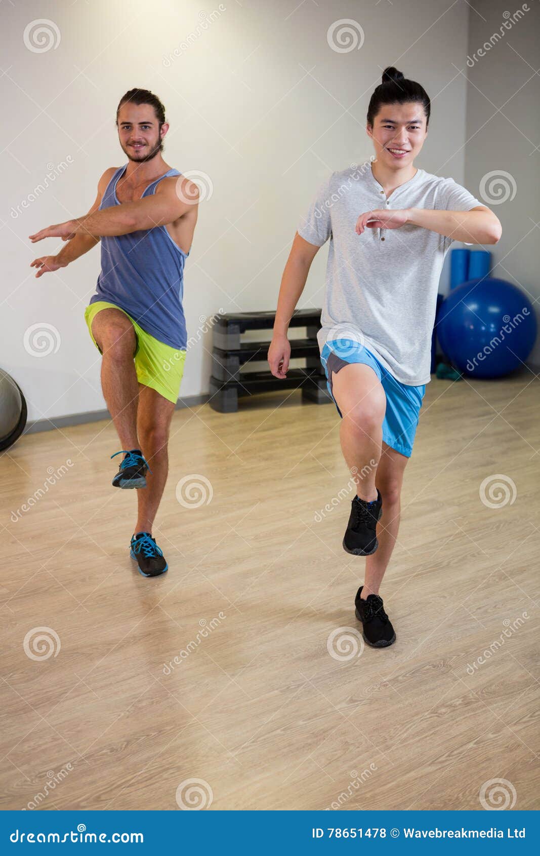 Portrait of Two Men Doing Aerobic Exercise Stock Photo Image of