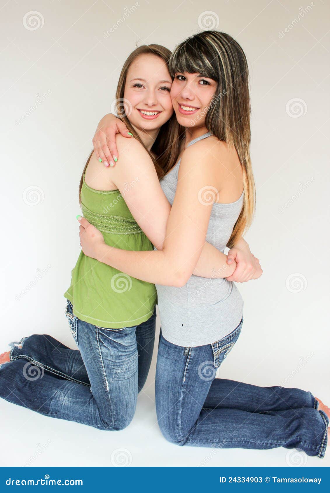 Teen Girls Hugging