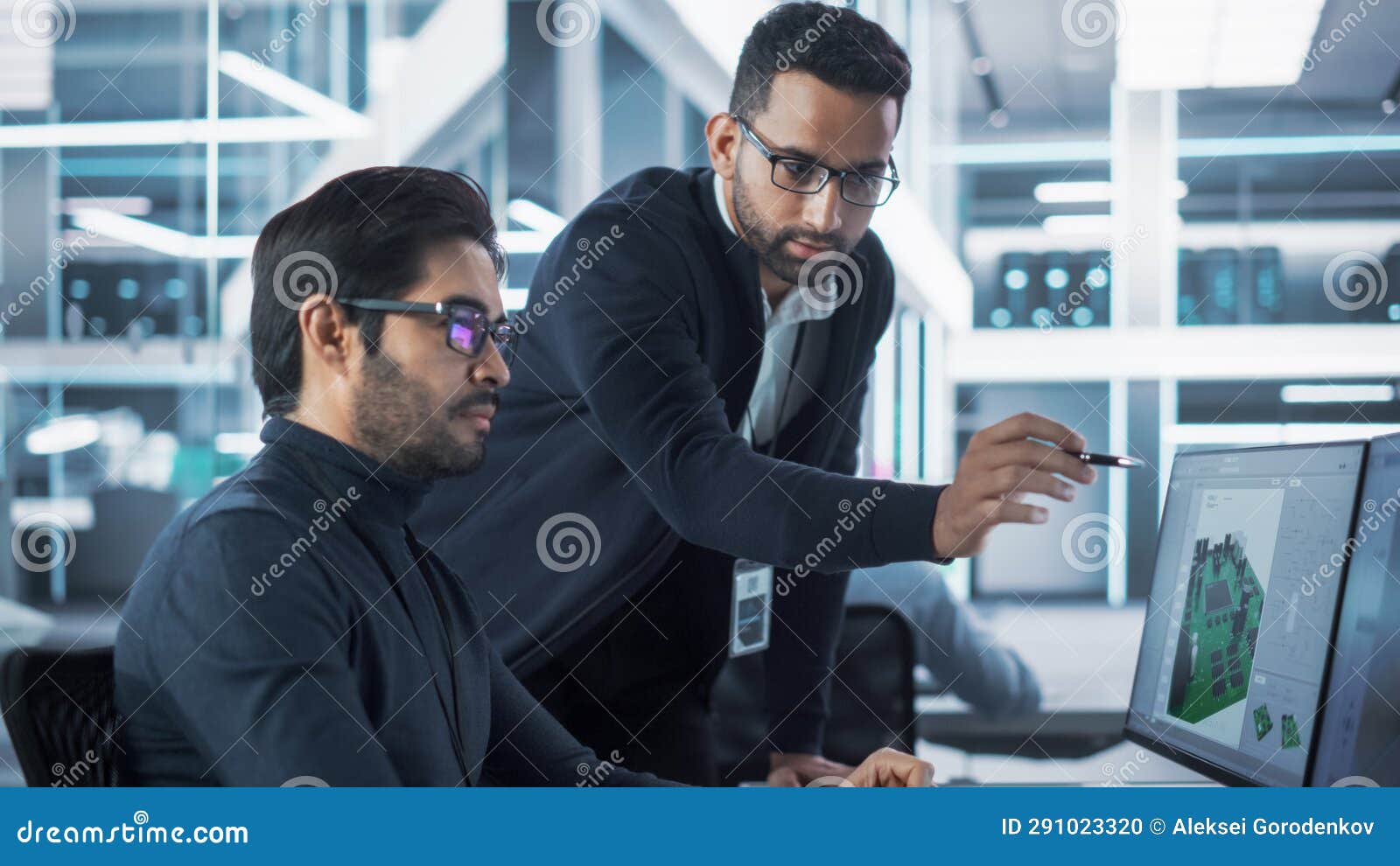 Portrait of Two Young Multiethnic Software Interface Programmers ...