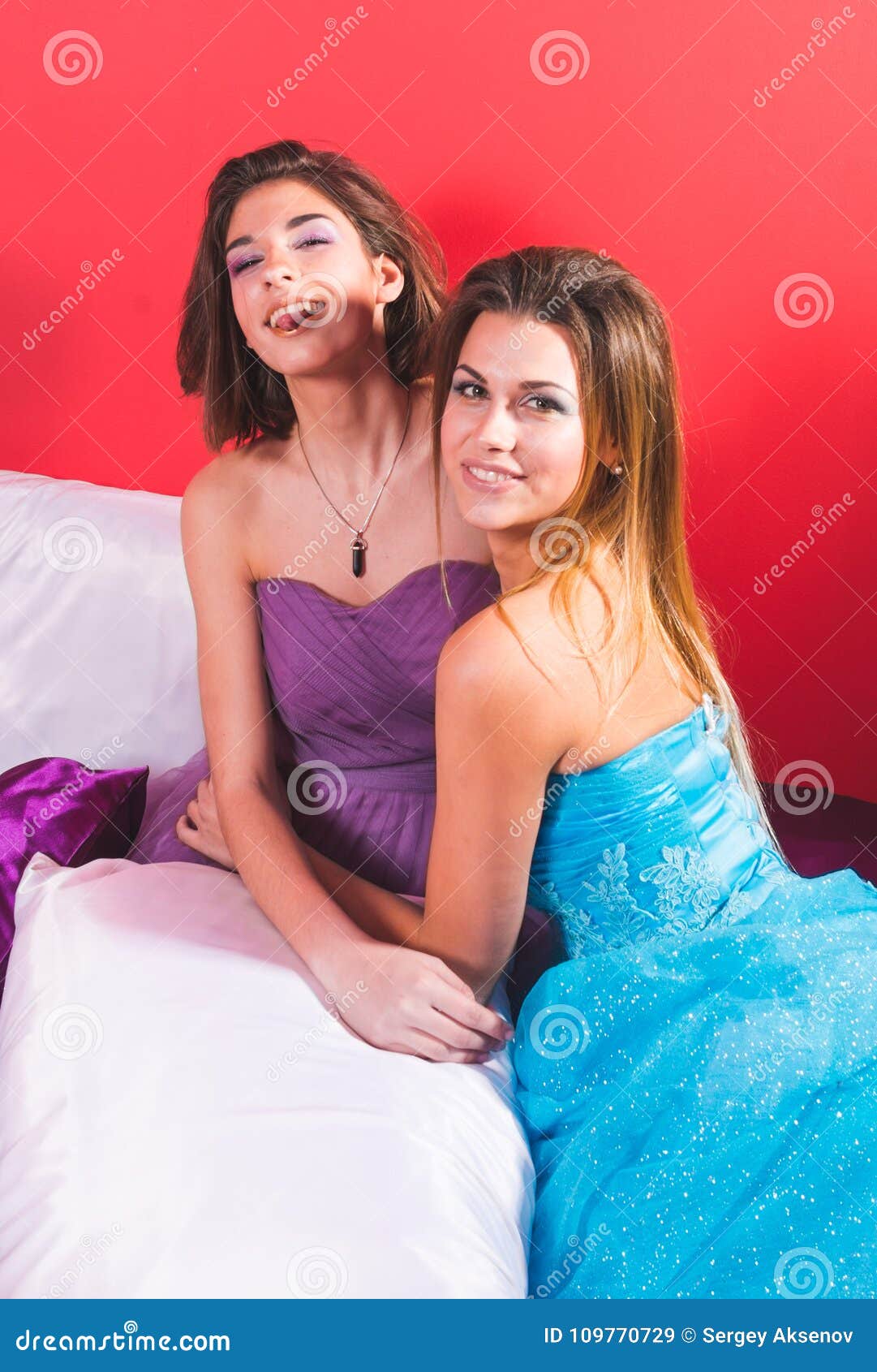 Portrait Of A Two Young Women Stock Image - Image of dress, person ...