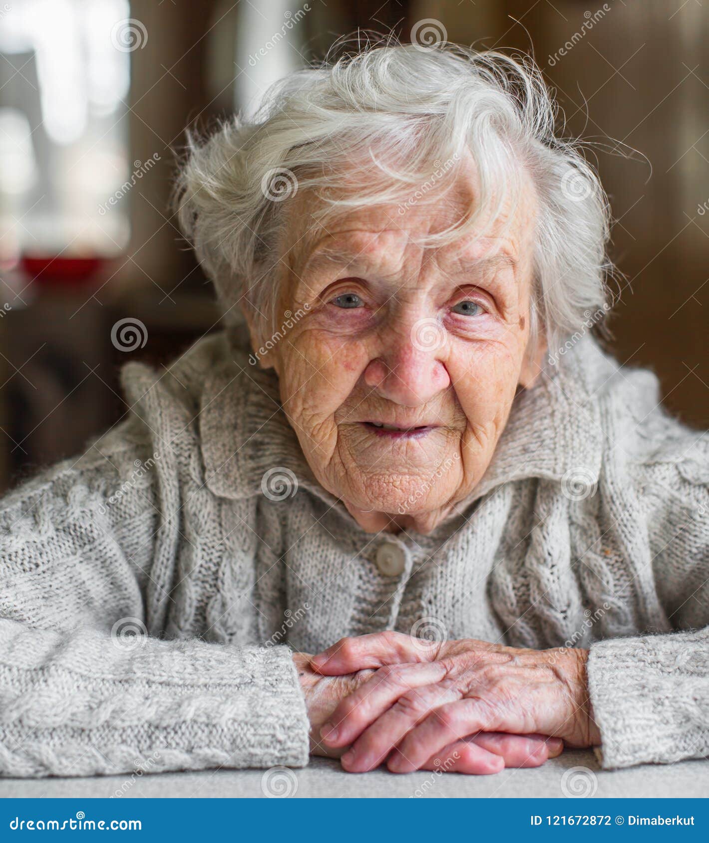 Portrait of a Very Old Woman. Stock Photo Image of isolated, head