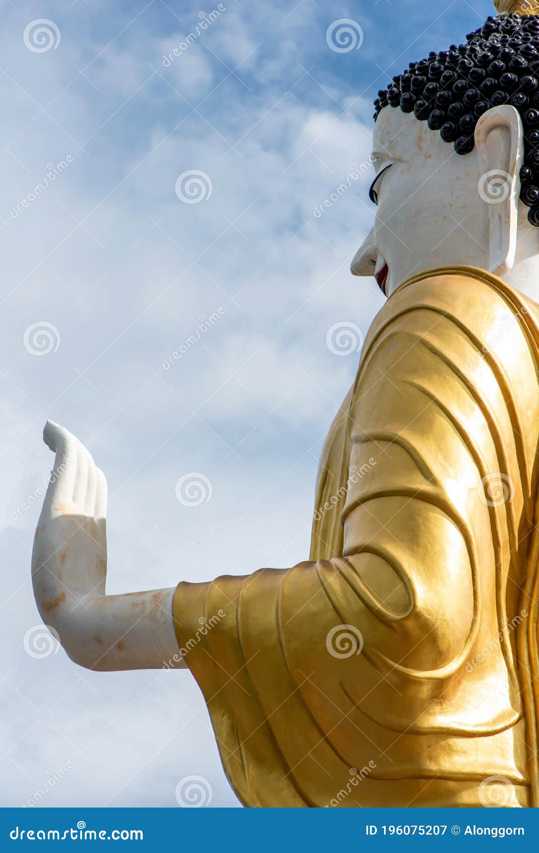 Portrait beside View of the Beautiful Buddha Statue at Wat in ...