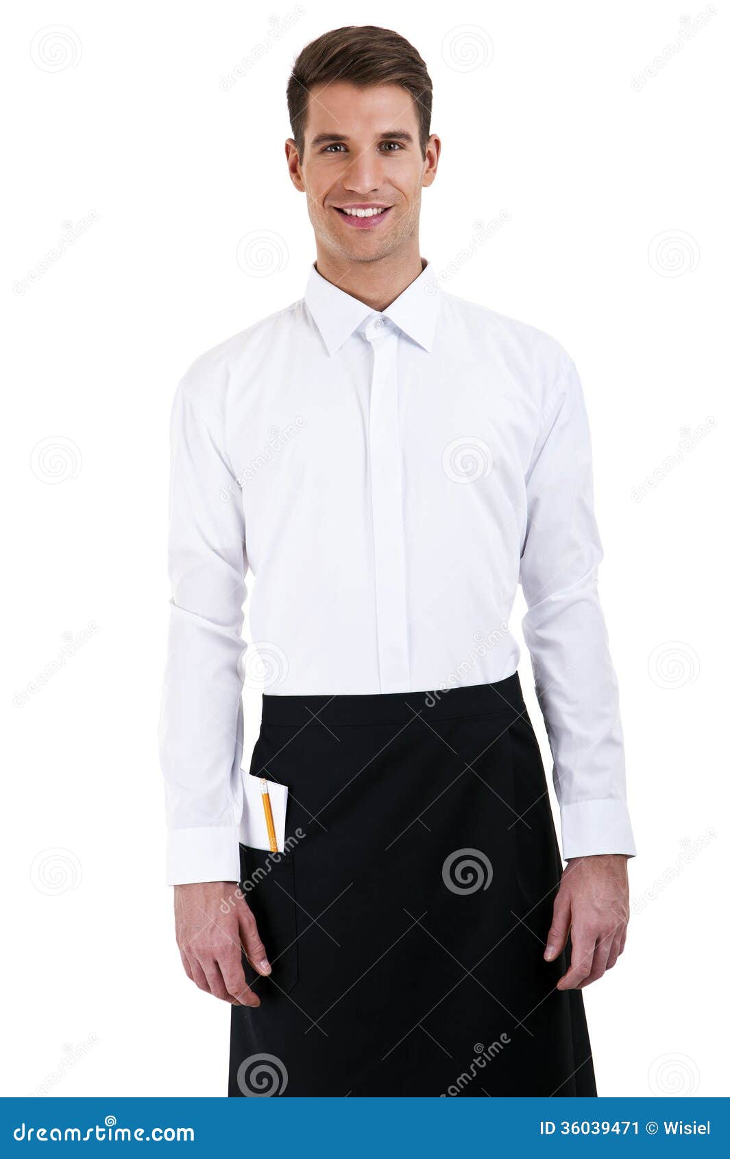 Portrait of a Waiter with Shirt Stock Image Image of worker, staff