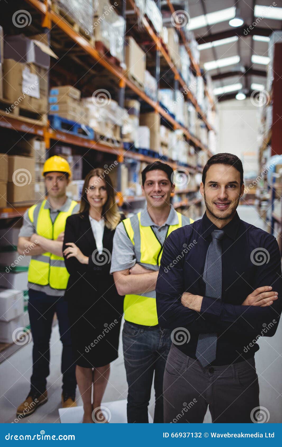 Portrait of Warehouse Manager and Workers Stock Photo Image of