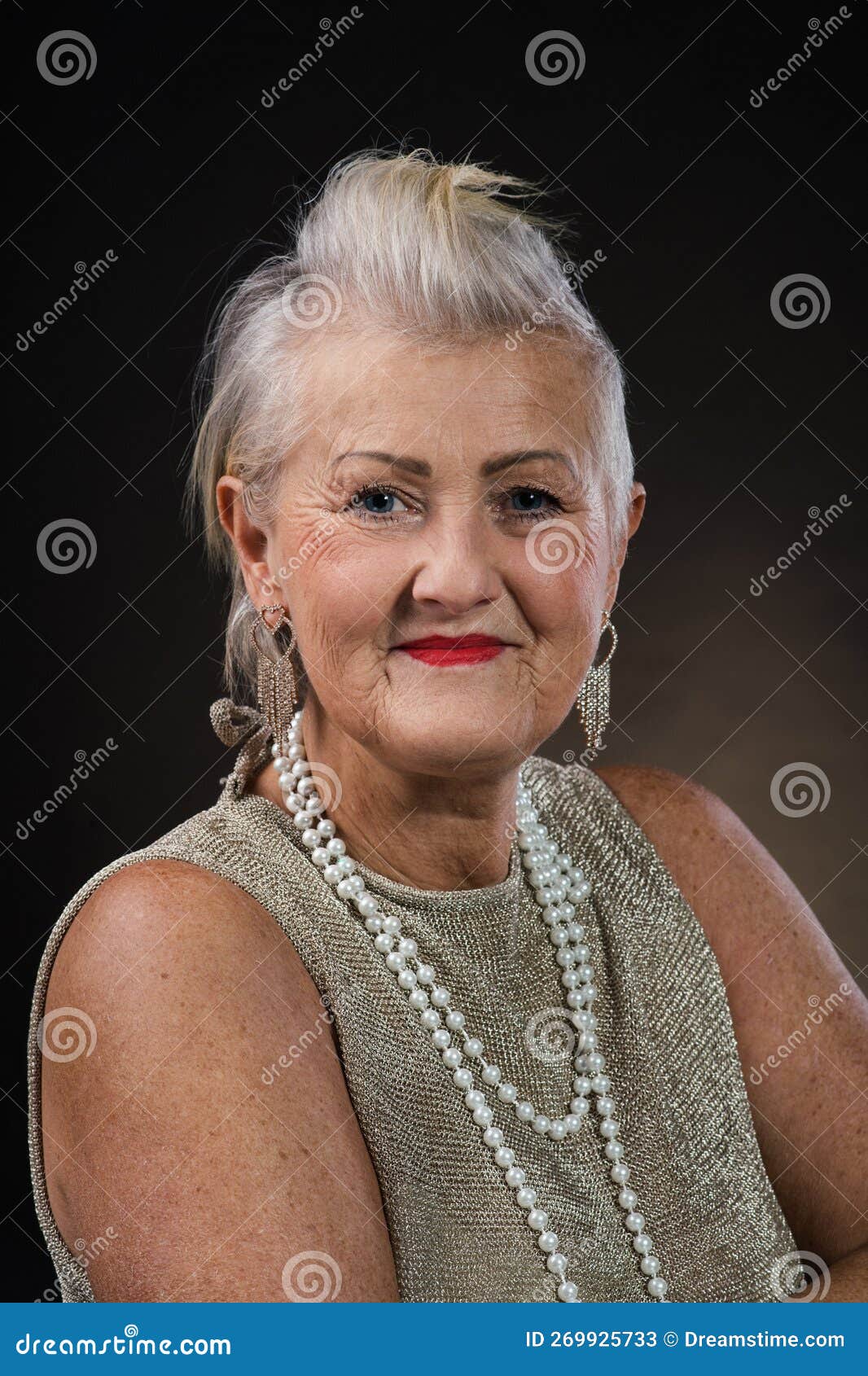 Portrait of Happy Well Dressed Senior Woman, Celebrating Concept. Stock ...