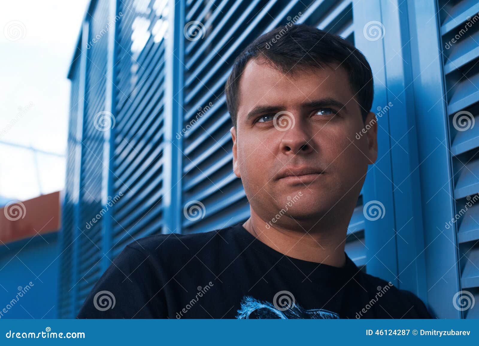 Portrait of white guy stock image. Image of male, blue 46124287