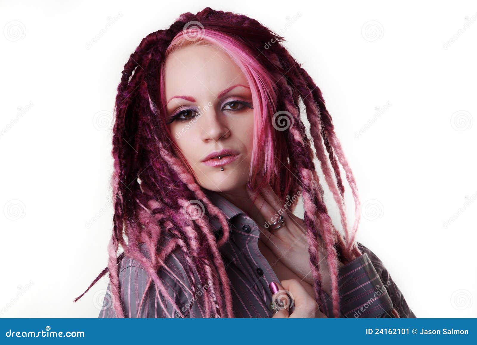 Portrait of Woman with Dreadlocks Hair Stock Image Image of cute