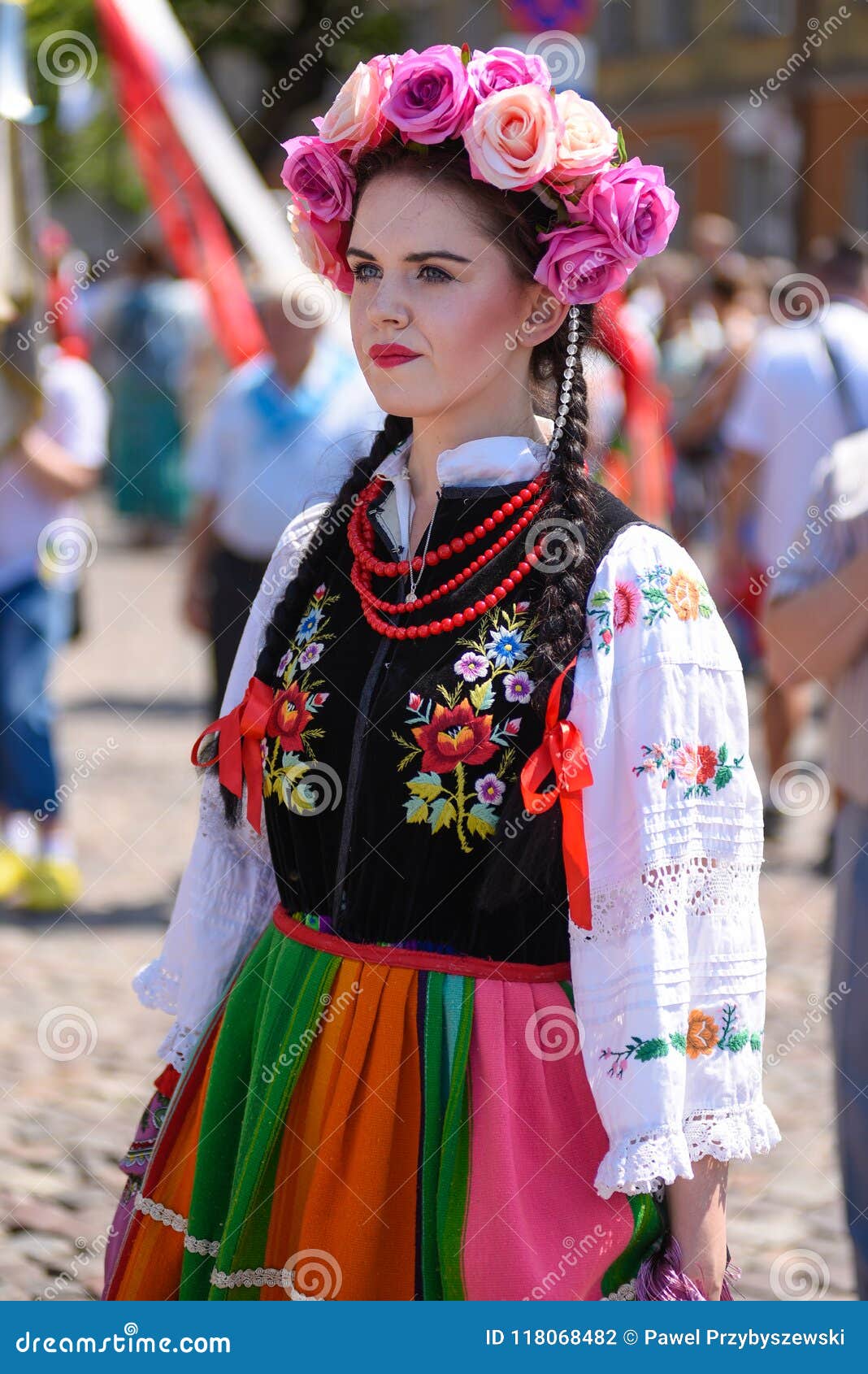 Lowicz / Poland - May 31.2018: Portrait of a Woman Dressed in a ...