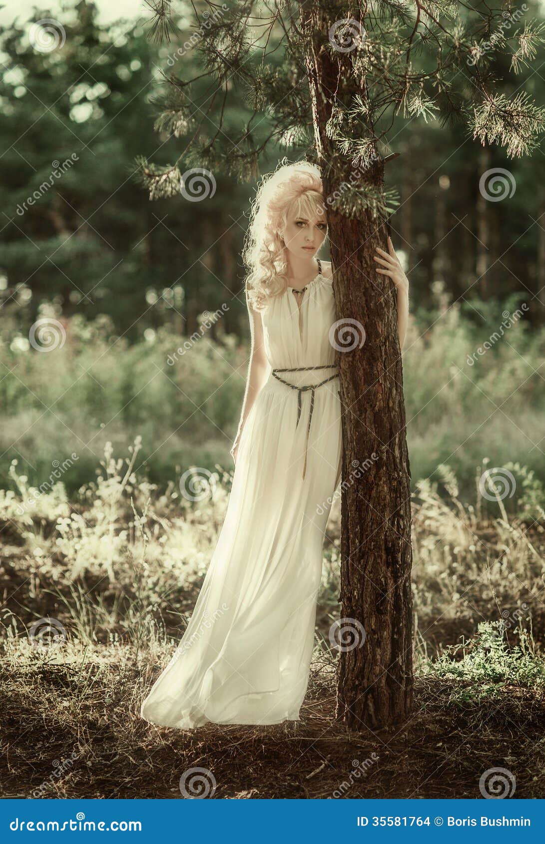 Portrait Woman In Forest Stock Images Image 35581764