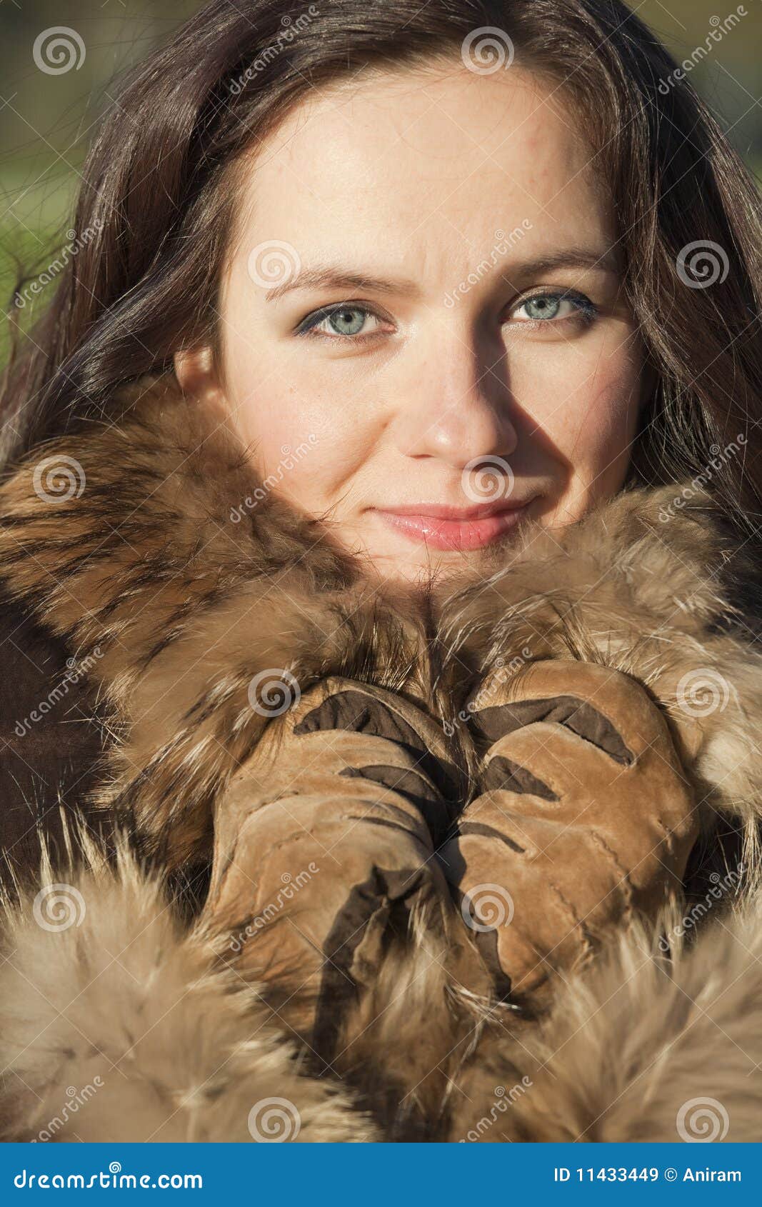 Portrait of Woman in Fur Coat Stock Image Image of glamorous, casual
