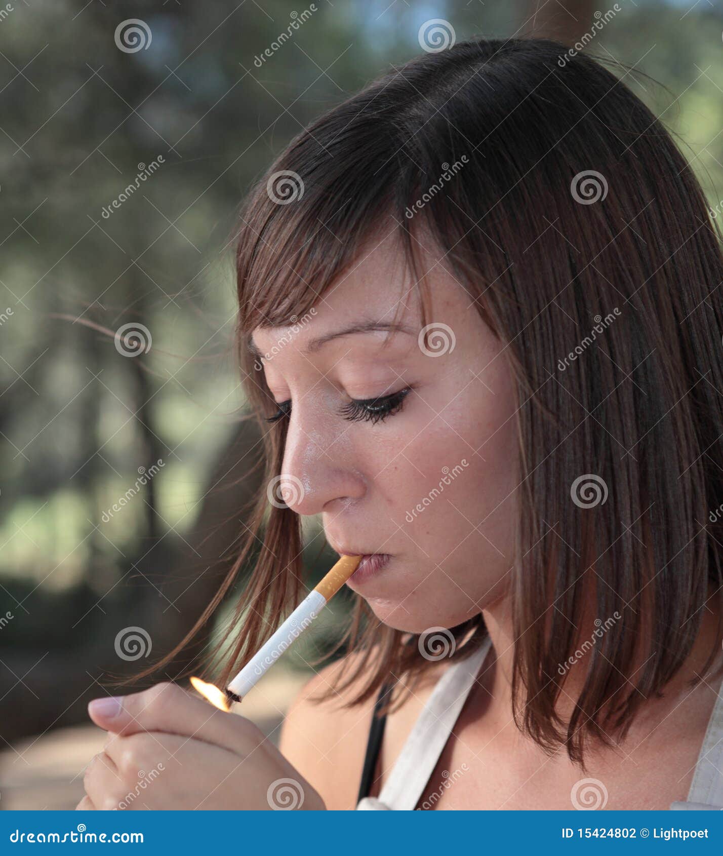Portrait Woman Lighting a Cigarette Stock Photo Image of lips, french