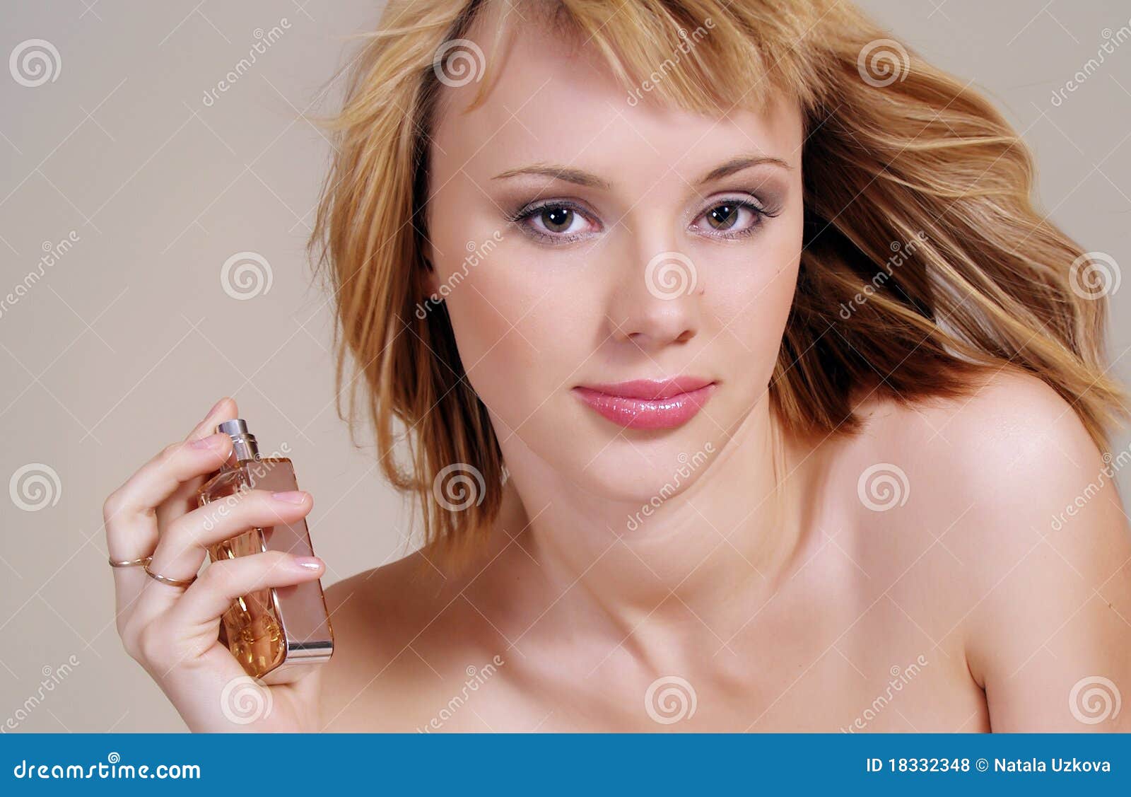 Portrait of Woman with Perfume Bottle Stock Photo Image of bottle, posing 18332348