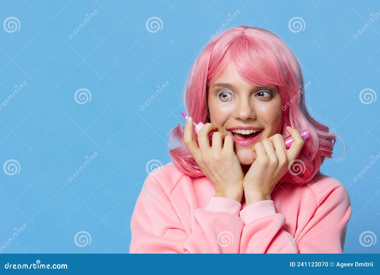 3. Stunning blue-eyed woman with pink hair - wide 7