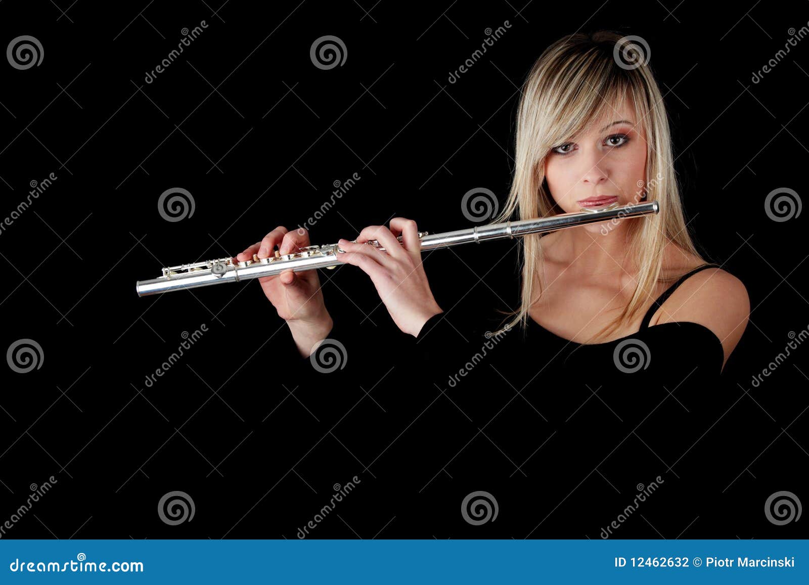 portrait of a woman playing transverse flute