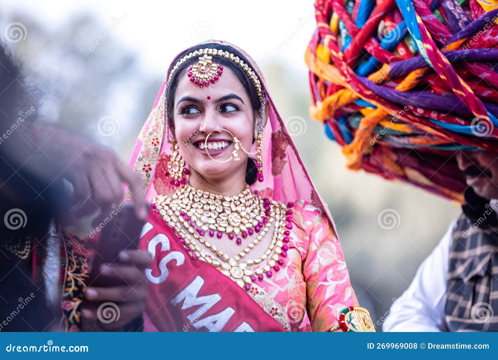 portrait woman rajasthan traditional rajasthani clothes bikaner india january camel festival young beautiful 269969008