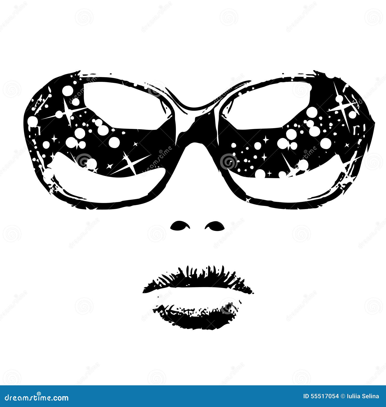 Download Portrait Of A Woman In Sunglasses Stock Vector ...