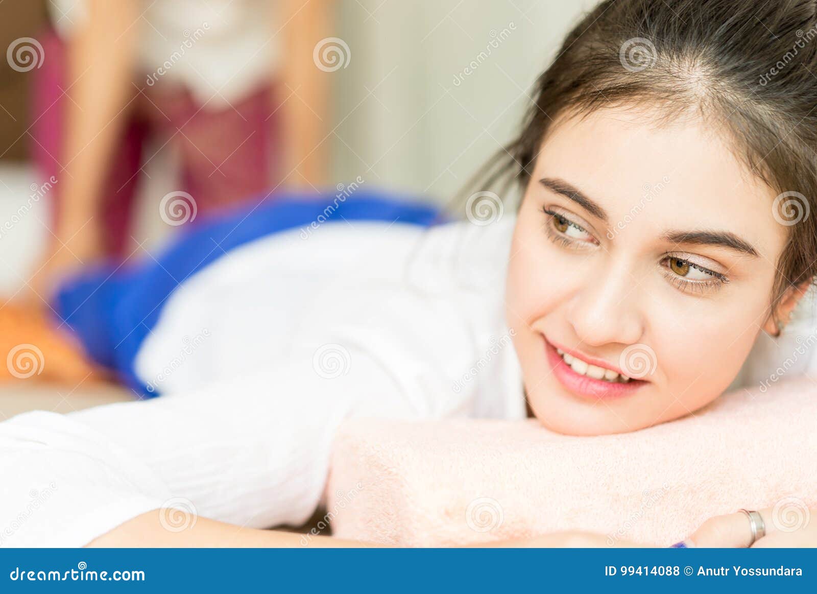 Portrait Of A Women Getting Thai Massage Stock Photo Image Of