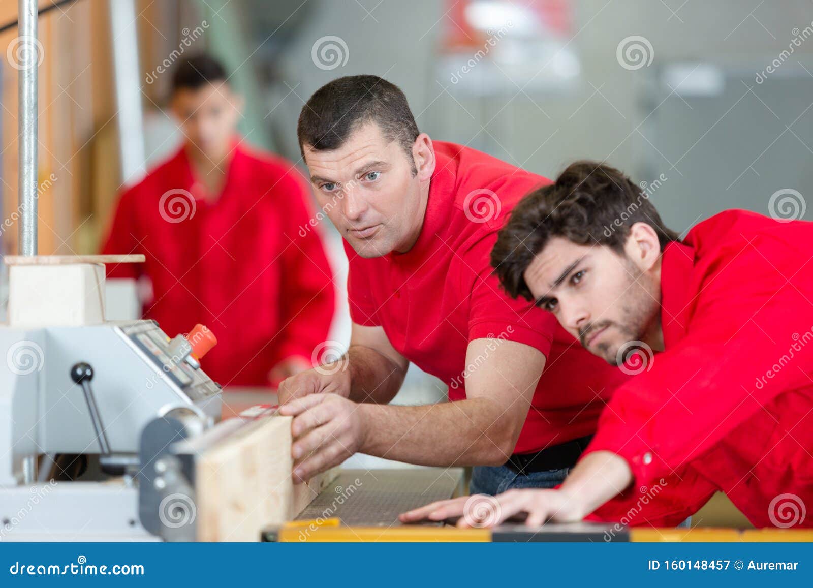 Portrait Wood Processing Apprentice Stock Image Image of furniture