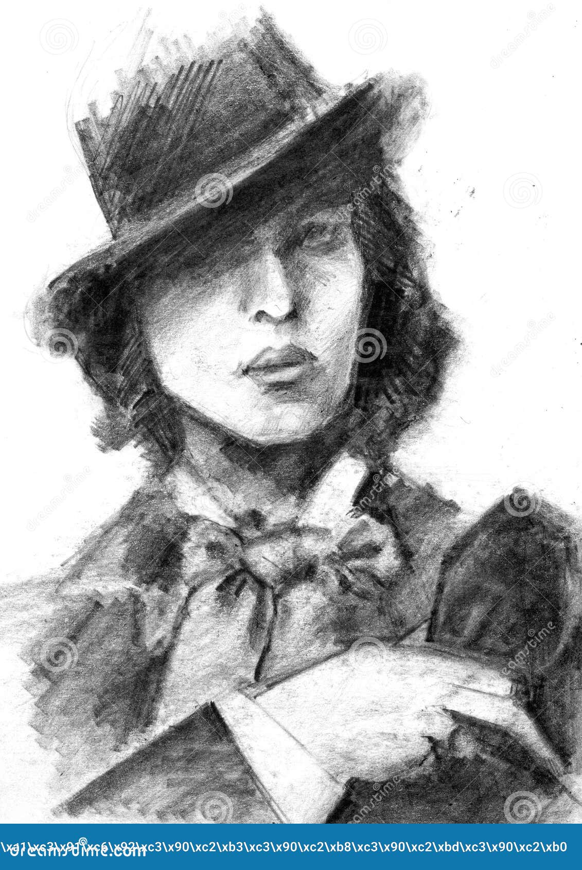 portrait of the writer oscar wilde. portrait of charcoal pencil