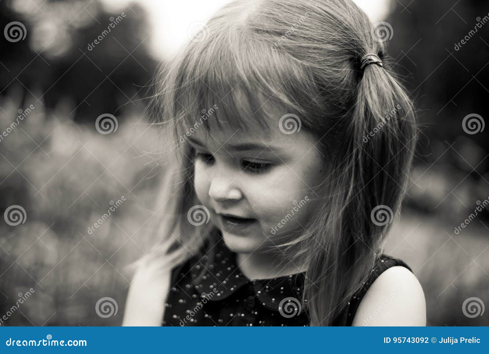 Portrait of a 3 Years Old Girl in Black and White Stock Photo - Image of  dessert, serbia: 95743092