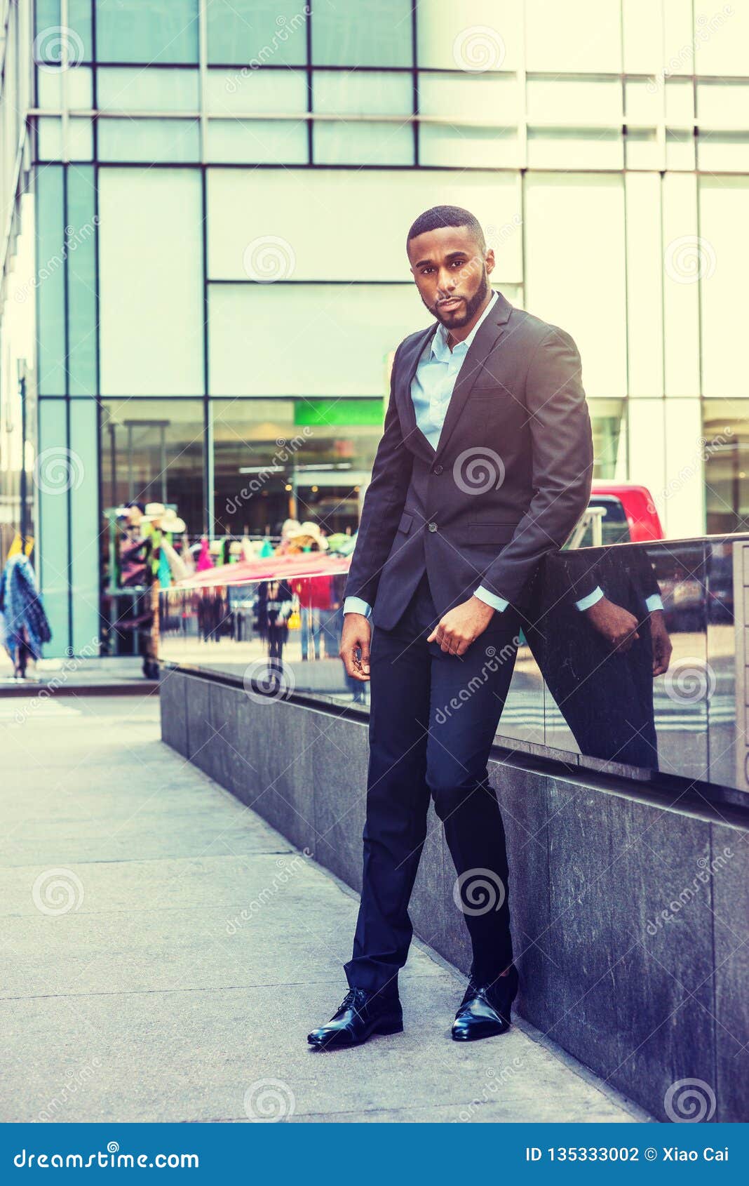 Portrait of Young African American Businessman in New York Stock Photo ...