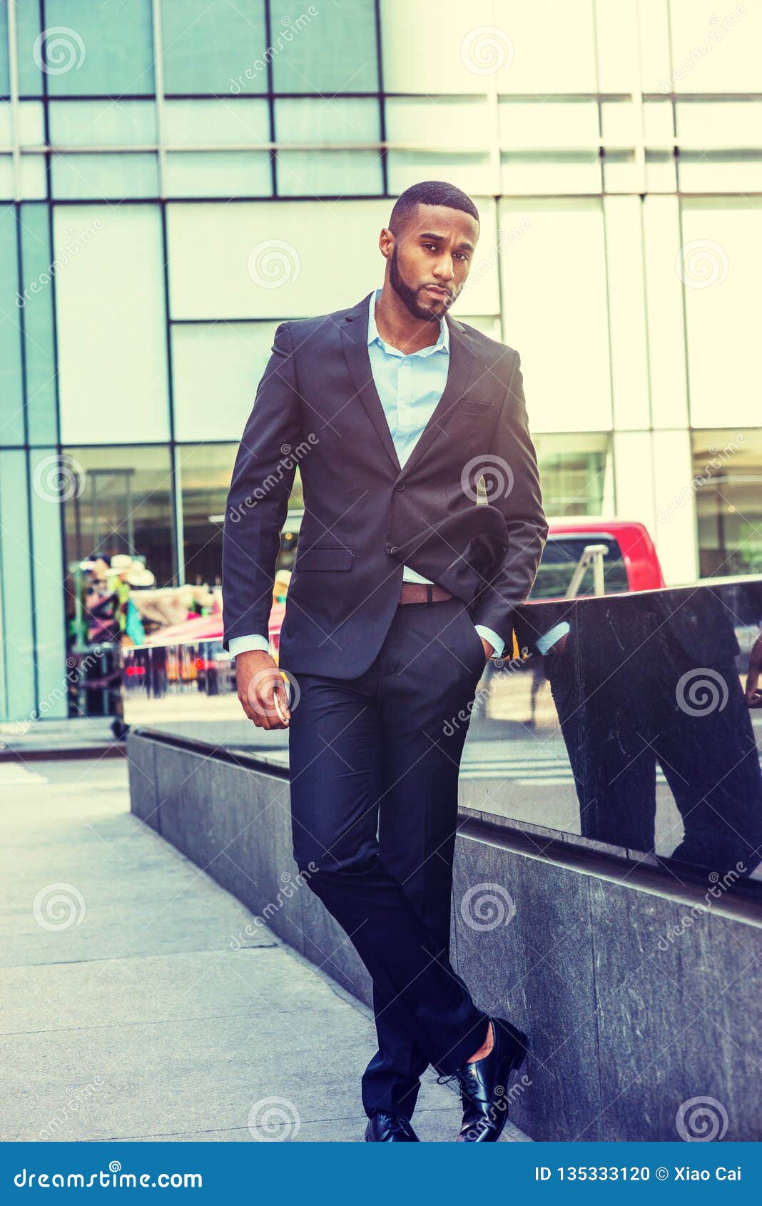 Portrait of Young African American Businessman in New York Stock Photo ...