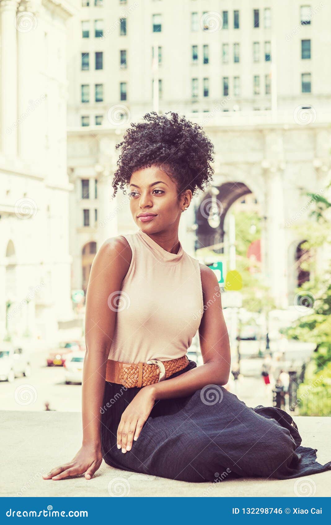 Portrait of Young African American Female College Student in New Stock  Photo - Image of attractive, city: 132298746