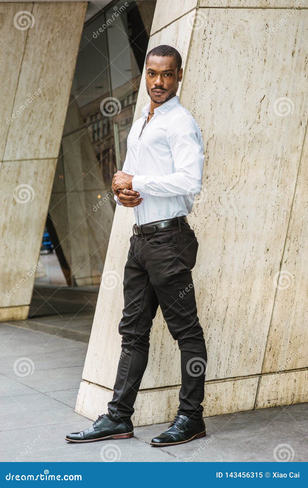 Portrait of Young African American Man with Beard in New York Stock ...