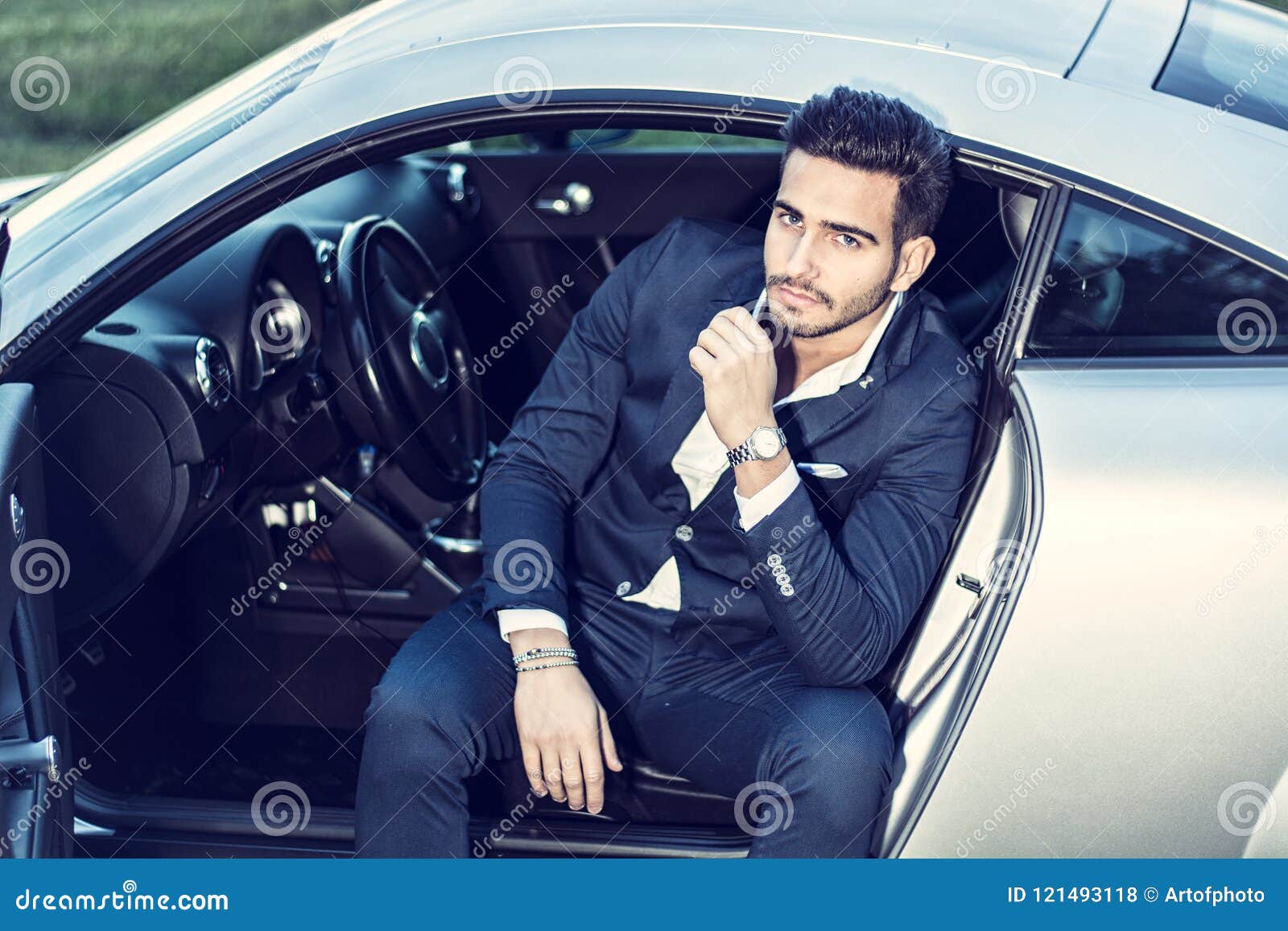 Shoaib Ibrahim poses with his Toyota Fortuner car Photo