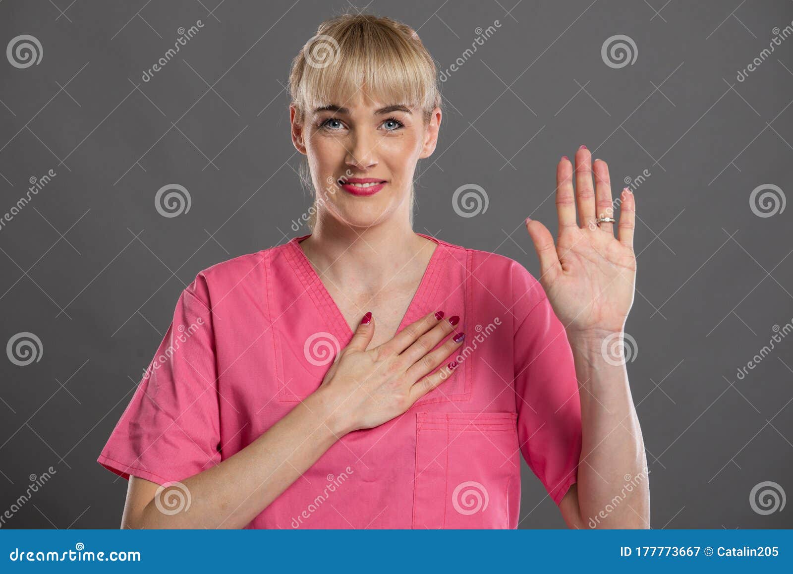 Portrait Of An Attractive Young Female Doctor Or Nurse In 