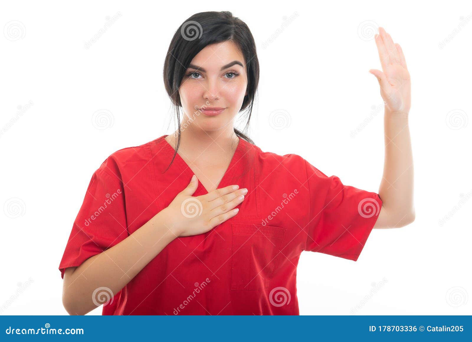 Attractive Young Female Doctor Nurse Taking Stock Photo 