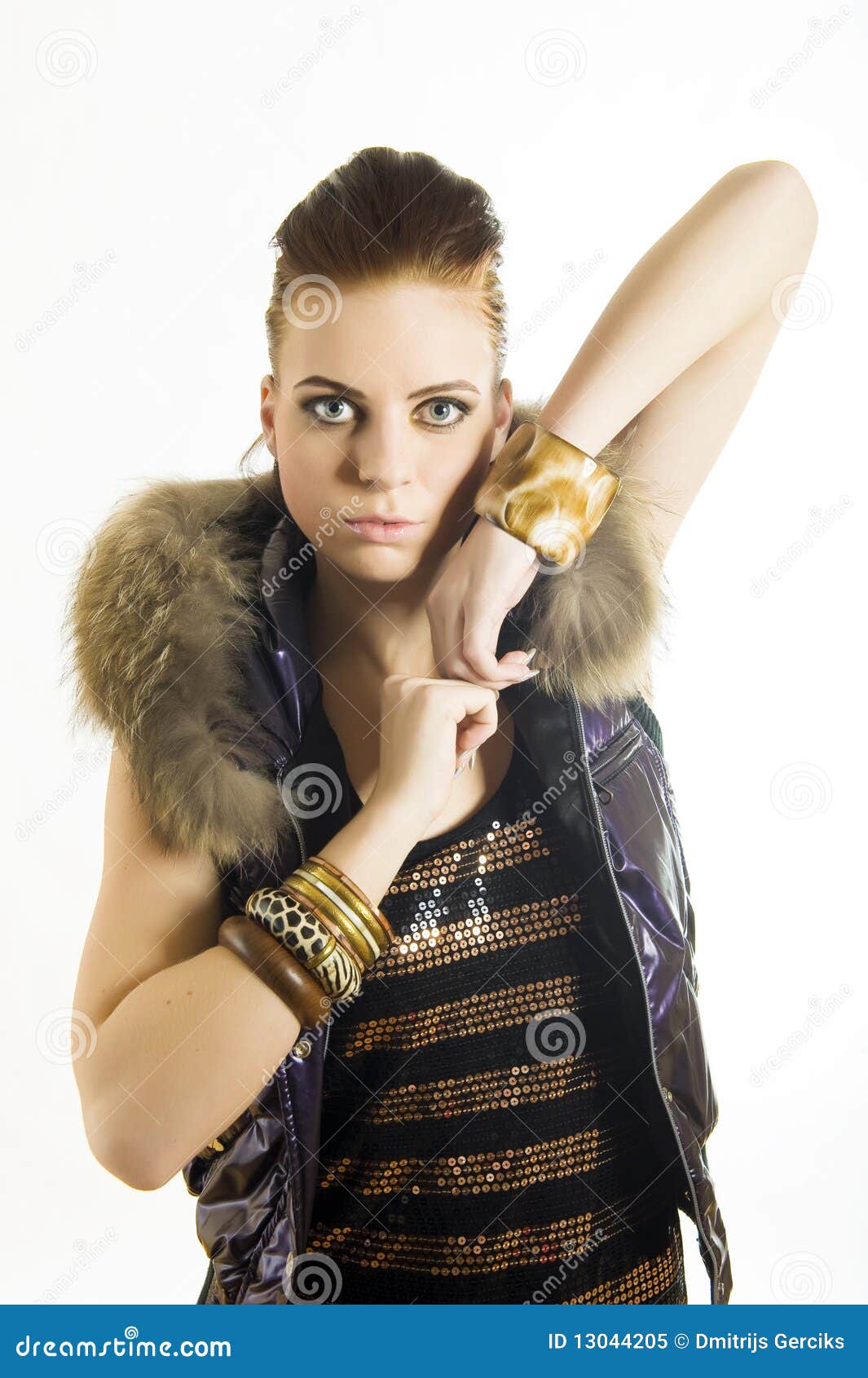 Portrait Of A Young Beautiful Bad City Model Girl Royalty Free Stock ...