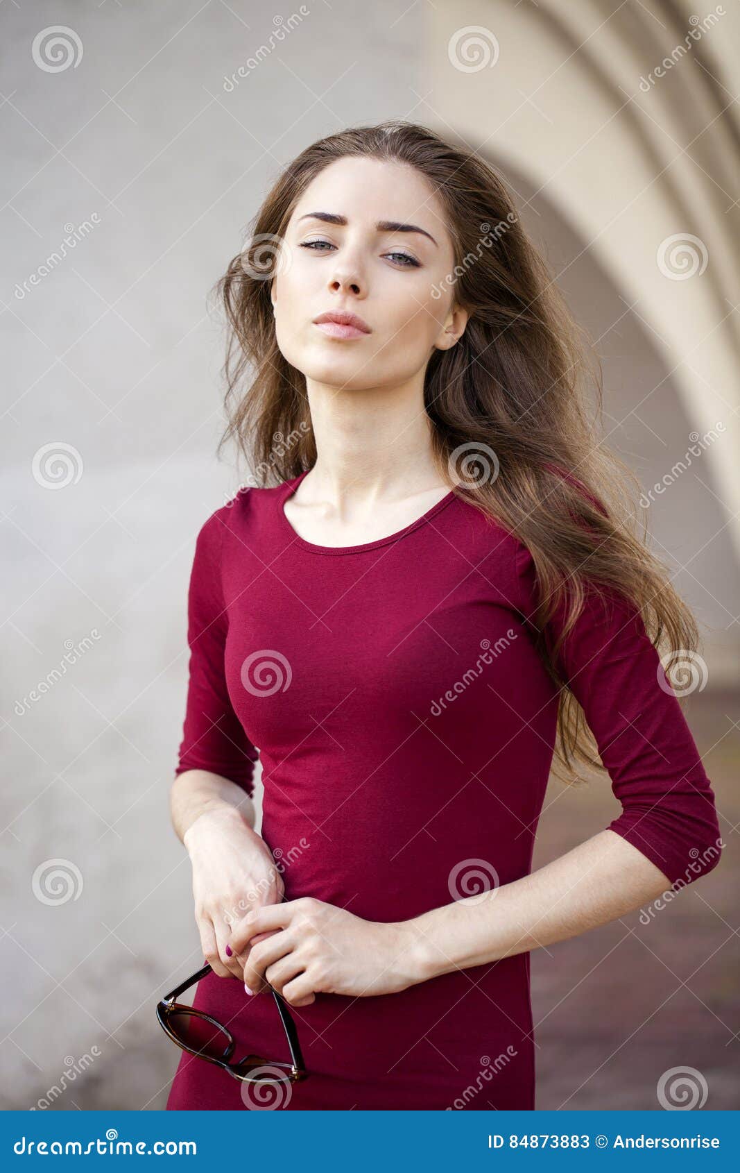 Portrait Of A Young Beautiful Brunette Woman Stock Image Image Of Brunette Adult 84873883 