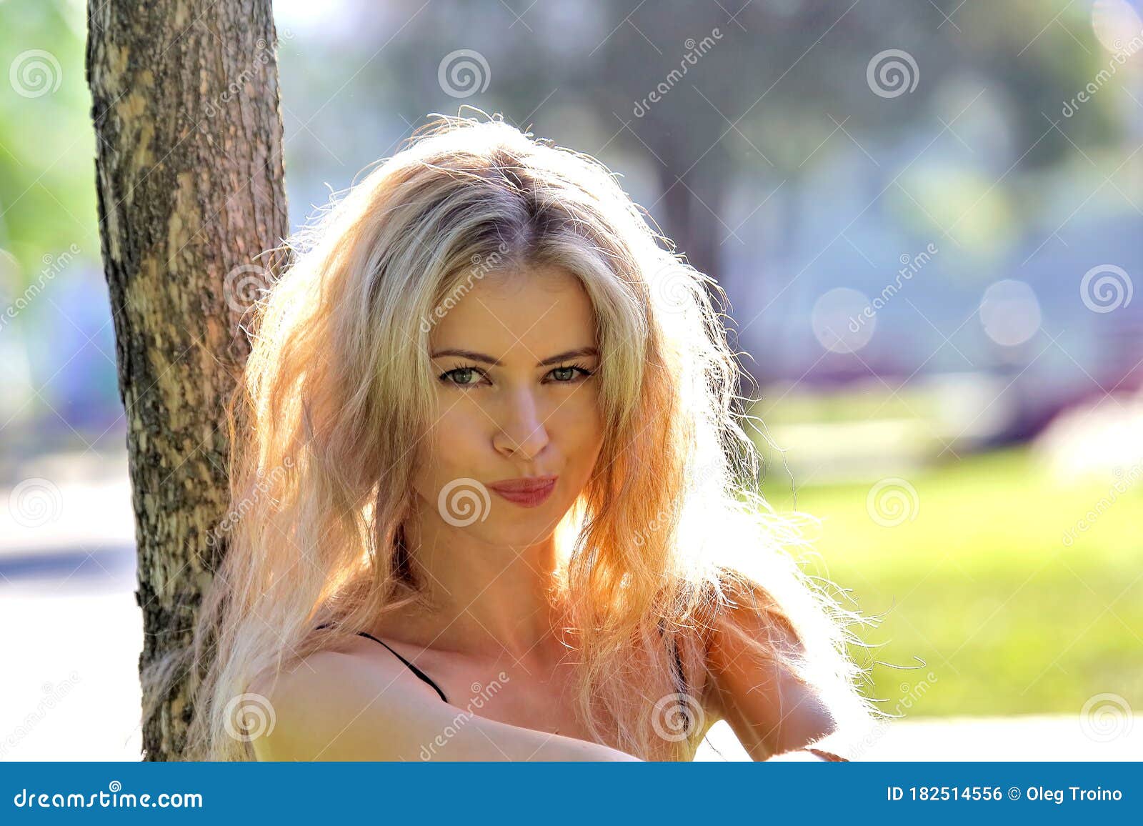 Portrait of Young Beautiful Girl with Flowing Hair Stock Photo - Image
