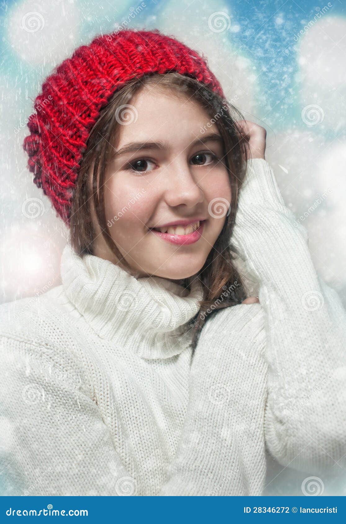 Beautiful Girl Warm Cozy Winter Clothes Stock Photo 2238411673