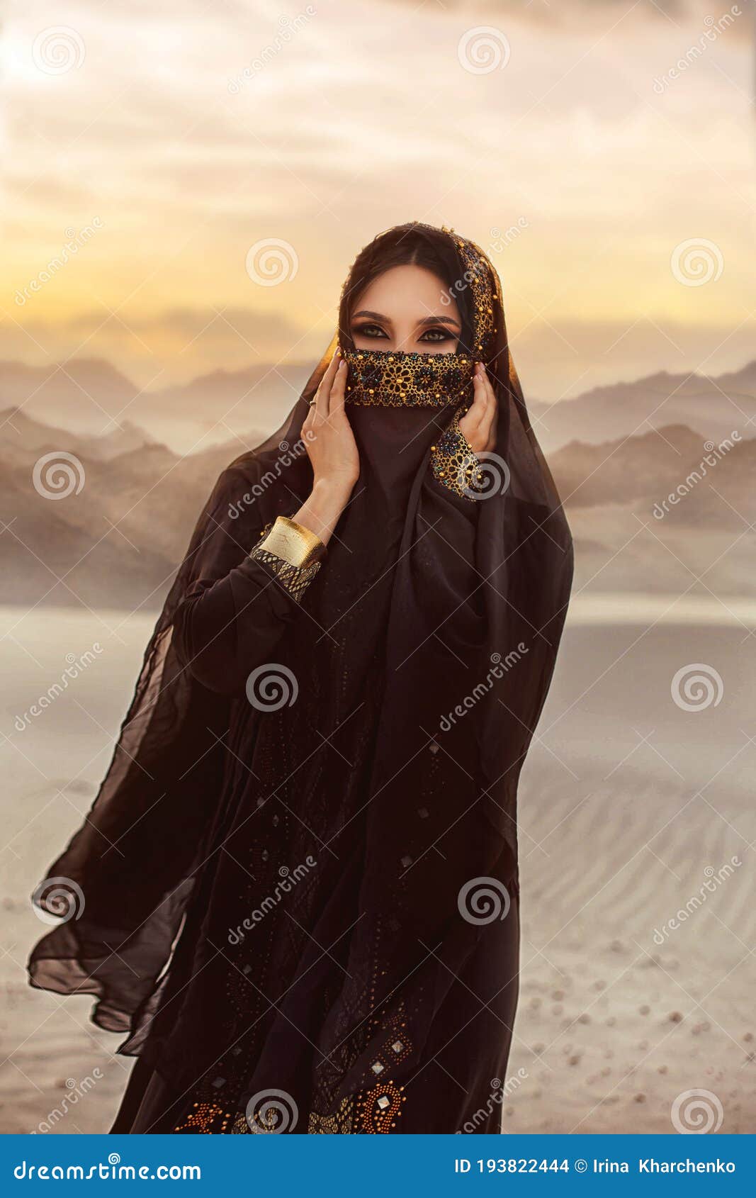 Ladies Gold Arabian Arab Headdress Head Cover Fancy Dress Costume Outfit Hat 