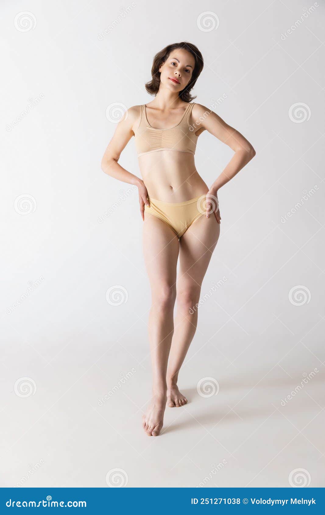 Healthy slender girl posing in underwear Stock Photo by ©iakovenko123  181981624