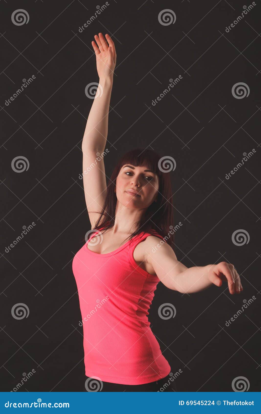 Portrait Of Young Beautiful Woman Dancing Stock Photo Image Of Girl