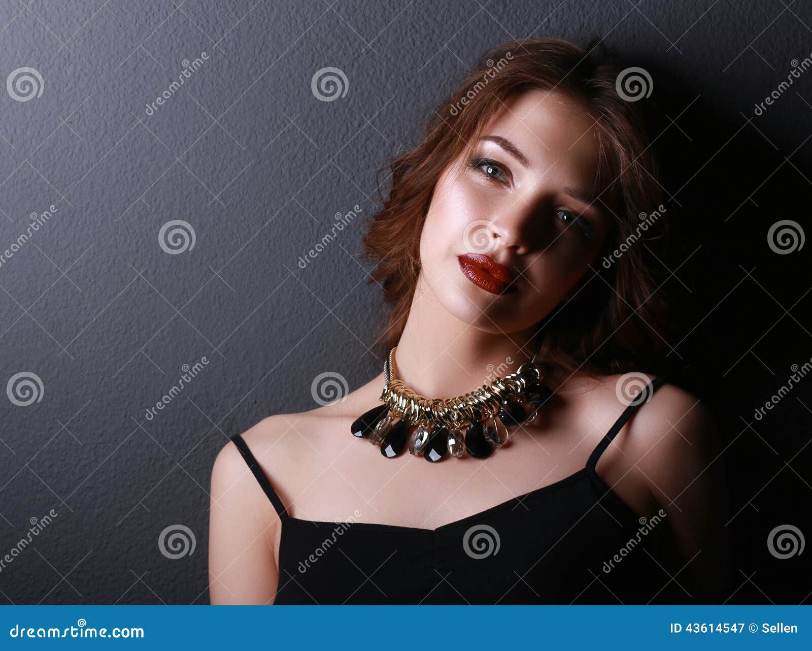 Portrait of Young Beautiful Woman with Jewelry Stock Image - Image of ...