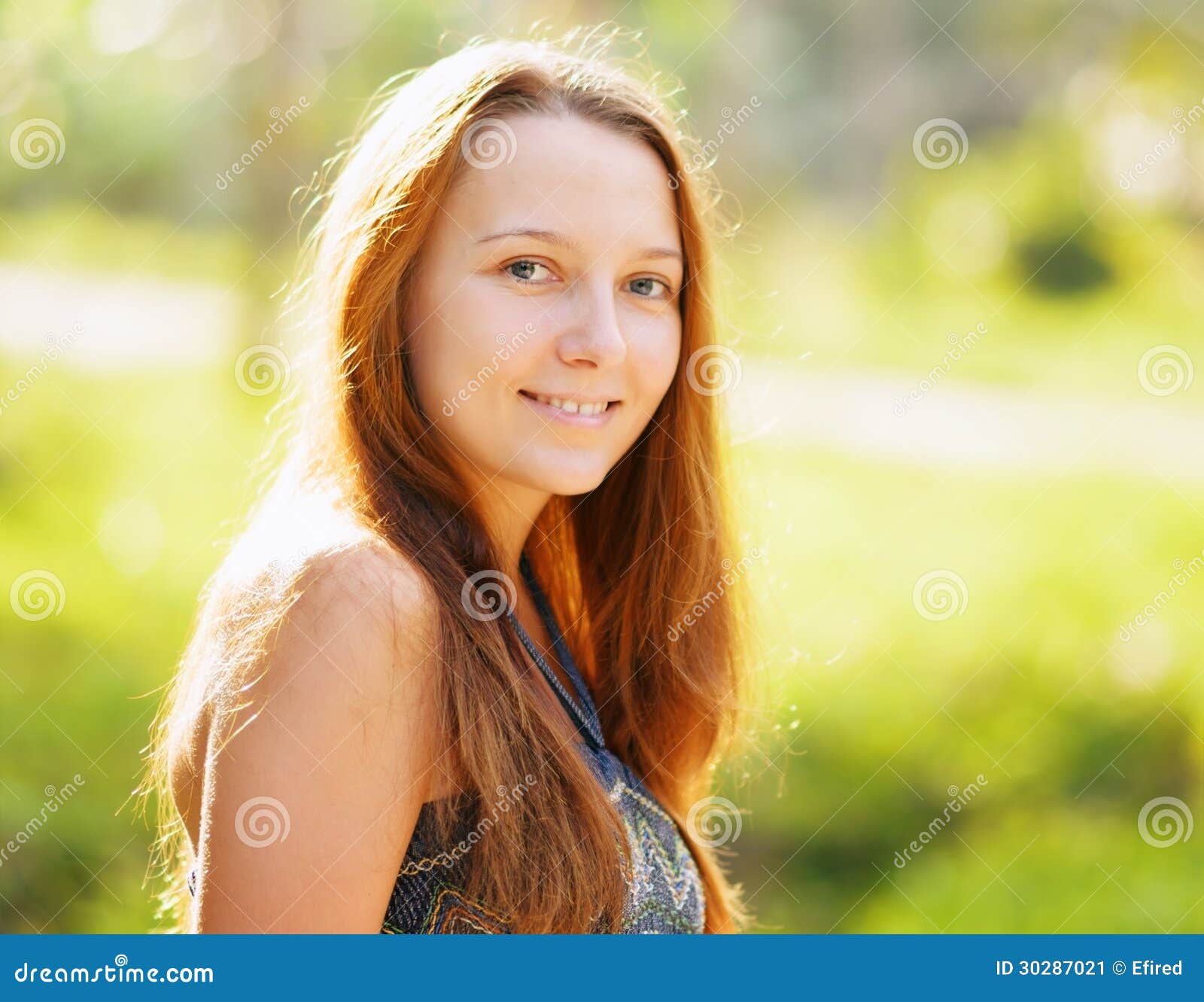 Portrait of Young Beautiful Woman Outdoors Stock Image - Image of face ...